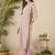 Lavender women floral printed regular pure cotton kurta with trousers