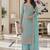 Sky blue color girlie butterfly net ceremonial salwar kameez for glamorous looks