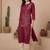 Pink women yoke design keyhole neck gotta patti kurta