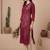 Pink women yoke design keyhole neck gotta patti kurta