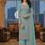 Sky blue color girlie butterfly net ceremonial salwar kameez for glamorous looks