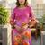 Pink women floral printed kurta