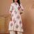 Off white women floral printed floral kurta