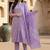 Lavender women floral printed regular pure cotton kurta with trousers & with dupatta