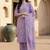 Lavender women floral printed regular pure cotton kurta with trousers & with dupatta