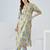 Yellow women floral printed regular kurta with trousers