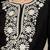Black floral embroidered thread work round neck straight kurta