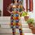 Multicolor women floral printed regular pure cotton kurta with trousers