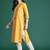 Yellow leheriya printed mirror work pure cotton kurta