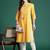 Yellow leheriya printed mirror work pure cotton kurta