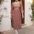 Brown women floral embroidered sequinned floral kurta