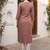 Brown women floral embroidered sequinned floral kurta