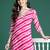 Pink women leheriya printed mirror work kurta