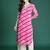 Pink women leheriya printed mirror work kurta