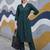 Green women regular kurta with trousers