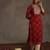Red women leheriya printed screen print festive straight kurta