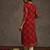 Red women leheriya printed screen print festive straight kurta