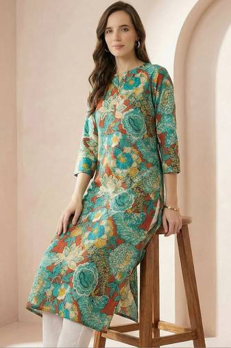 Multicolor women floral printed floral kurta