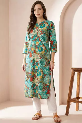 Multicolor women floral printed floral kurta