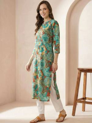 Multicolor women floral printed floral kurta 4
