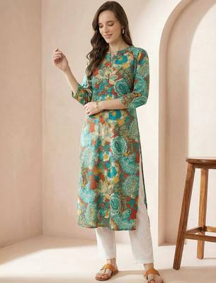 Multicolor women floral printed floral kurta 5