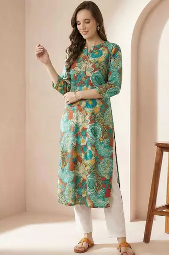 Multicolor women floral printed floral kurta