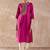Pink floral embroidered zari work straight kurta