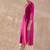 Pink floral embroidered zari work straight kurta