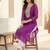 Purple women leheriya printed sequinned georgette kurta