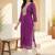 Purple women leheriya printed sequinned georgette kurta