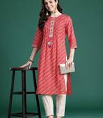 Pink women leheriya printed kurta