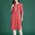 Pink women leheriya printed kurta