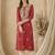 Maroon women floral embroidered thread work kurta