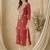 Maroon women floral embroidered thread work kurta