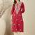 Maroon women floral embroidered thread work kurta