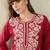 Maroon women floral embroidered thread work kurta