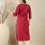 Maroon women floral embroidered thread work kurta
