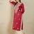 Maroon women floral embroidered thread work kurta