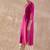 Pink floral embroidered straight zari work kurta