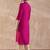 Pink floral embroidered straight zari work kurta