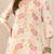 Cream women floral printed thread work floral kurta