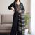 Black women ethnic motifs embroidered regular thread work pure cotton kurta with palazzos & with dupatta