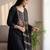 Black women ethnic motifs embroidered regular thread work pure cotton kurta with palazzos & with dupatta