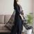 Black women ethnic motifs embroidered regular thread work pure cotton kurta with palazzos & with dupatta