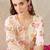 Cream women floral printed thread work floral kurta
