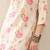 Cream women floral printed thread work floral kurta