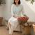 White women embroidered thread work kurta