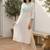 White women embroidered thread work kurta