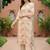 Cream women floral printed thread work floral kurta