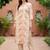 Cream women floral printed thread work floral kurta